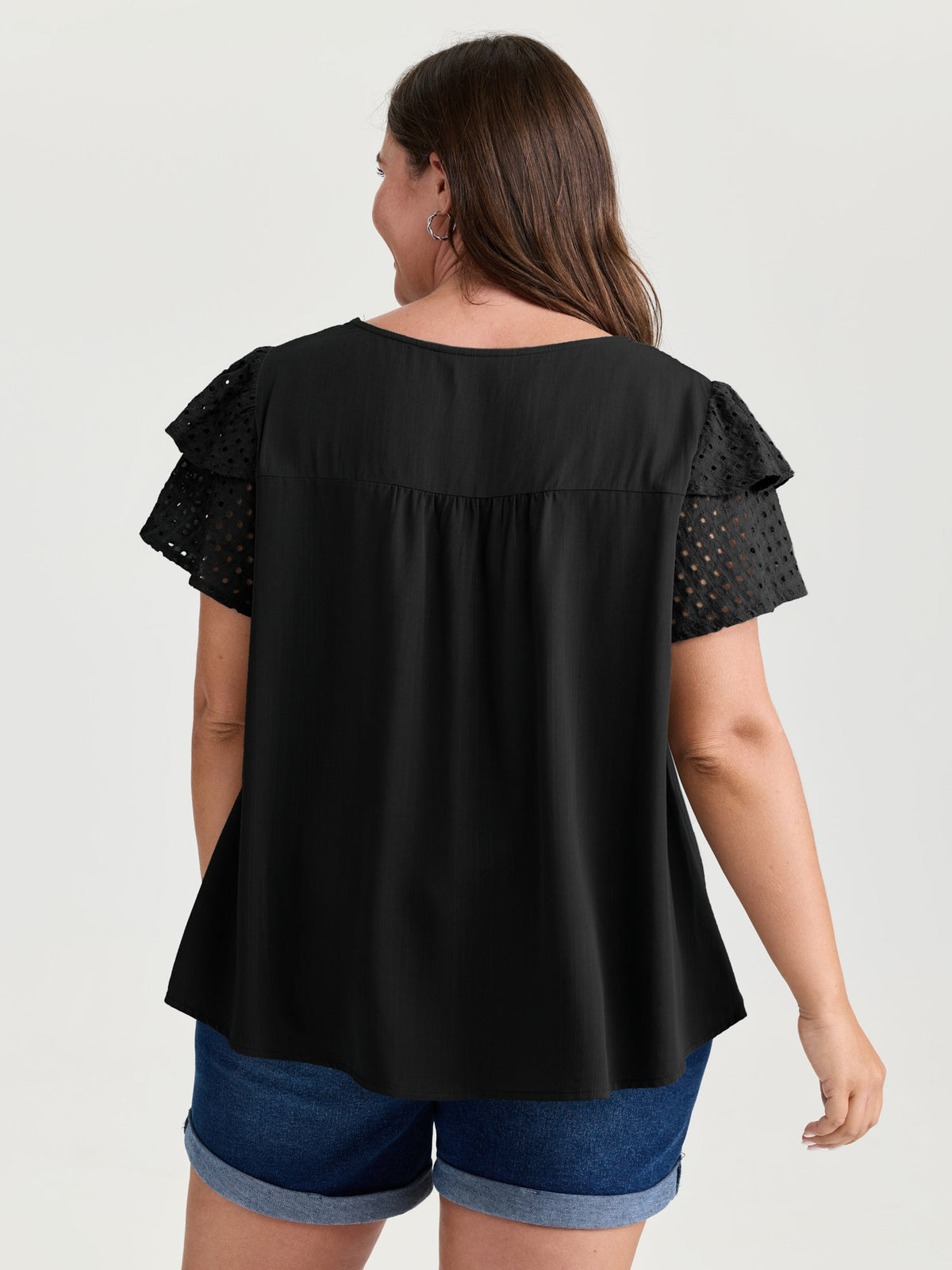 Pure Cotton Layered Sleeve Flowy Blouse
