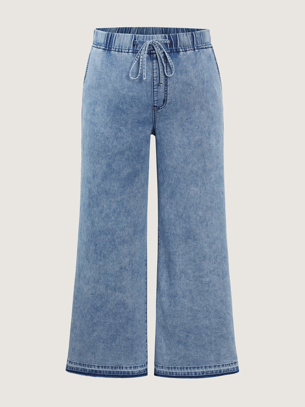 Stretchy Elastic Waist Drawstring Jeans
