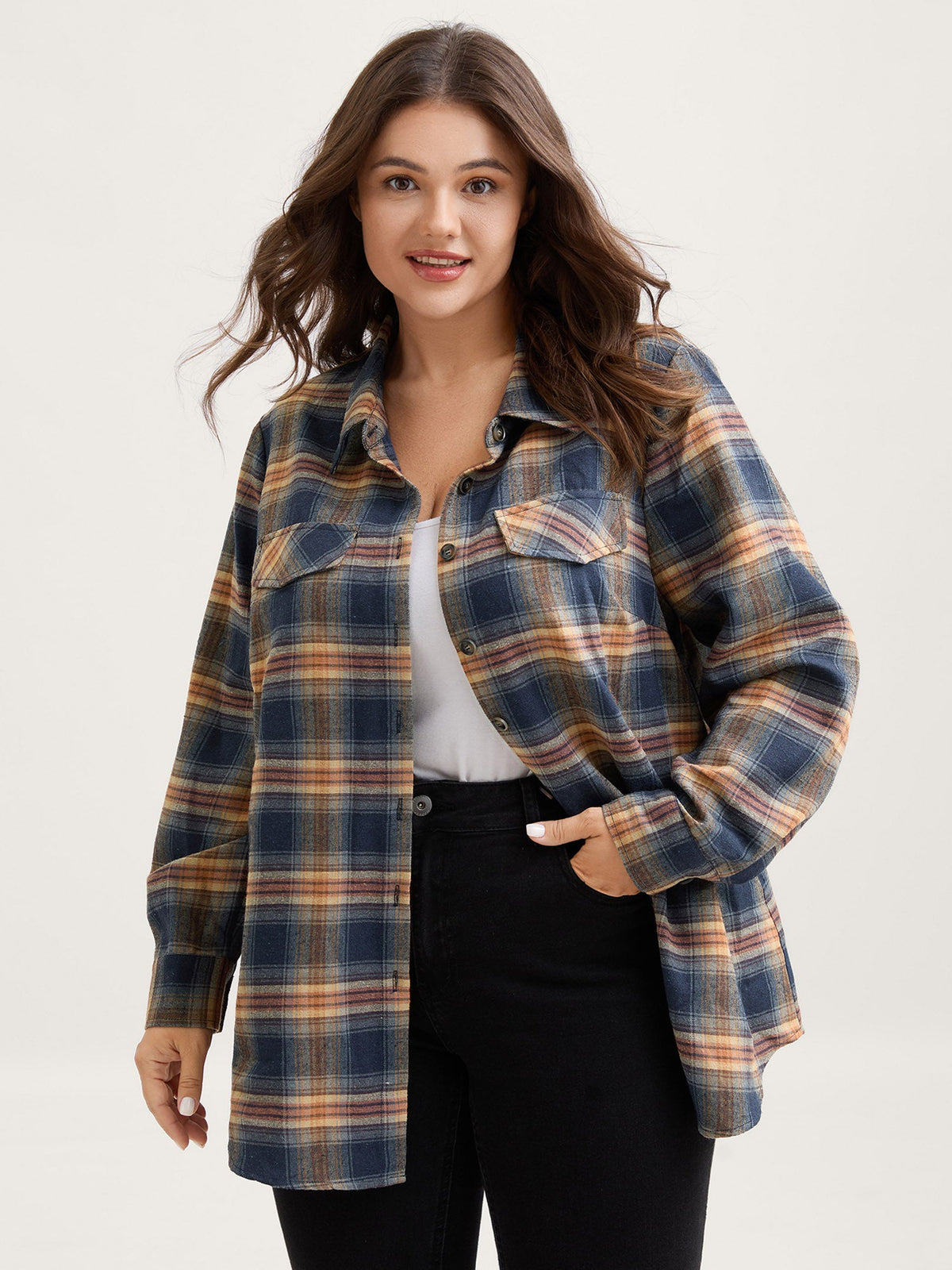 Plaid Print Button Down Shirt