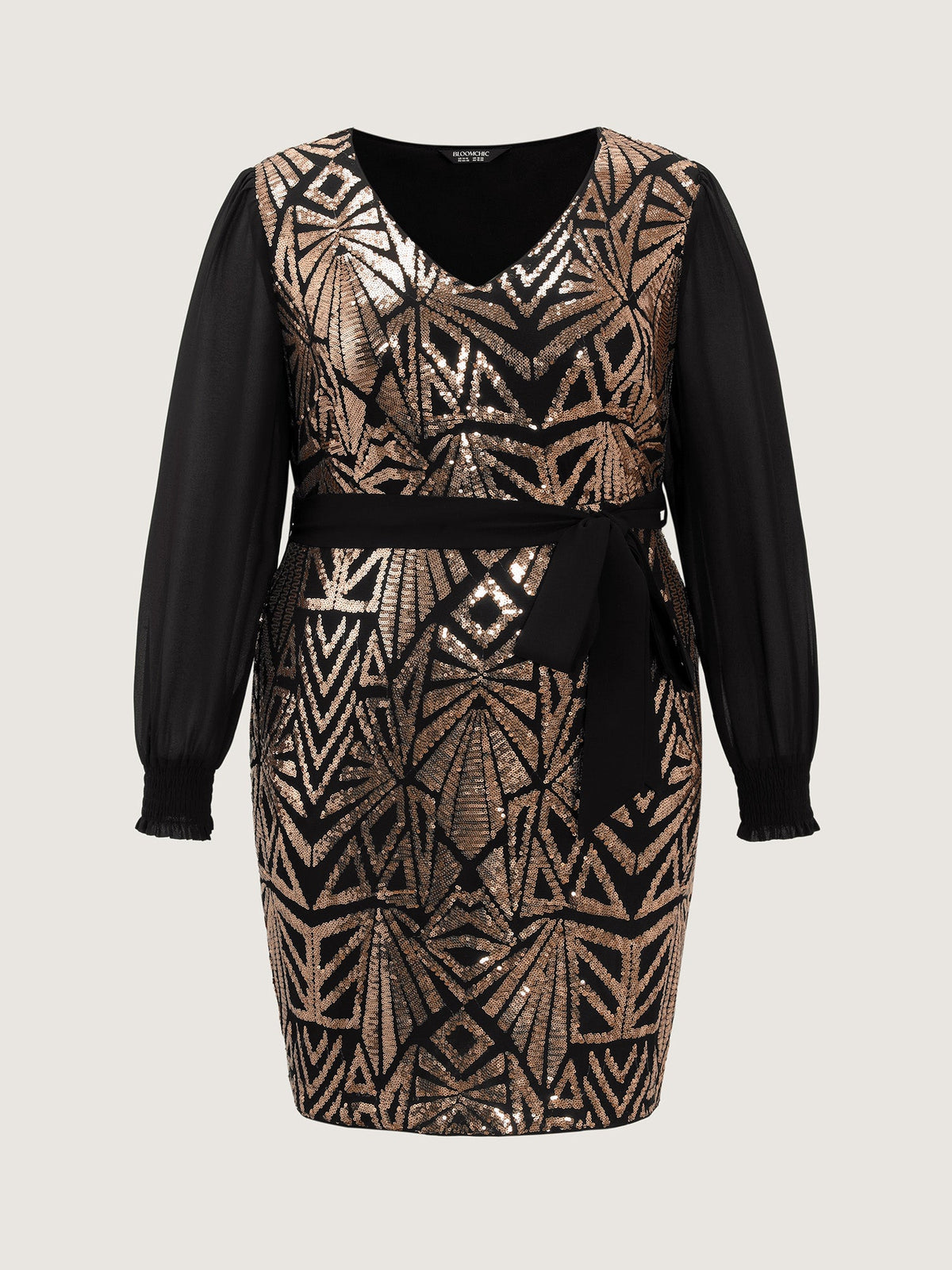 Sparkly Sequin Belted Mini Dress