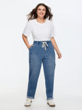 Stretchy Elastic Back Waist Jeans