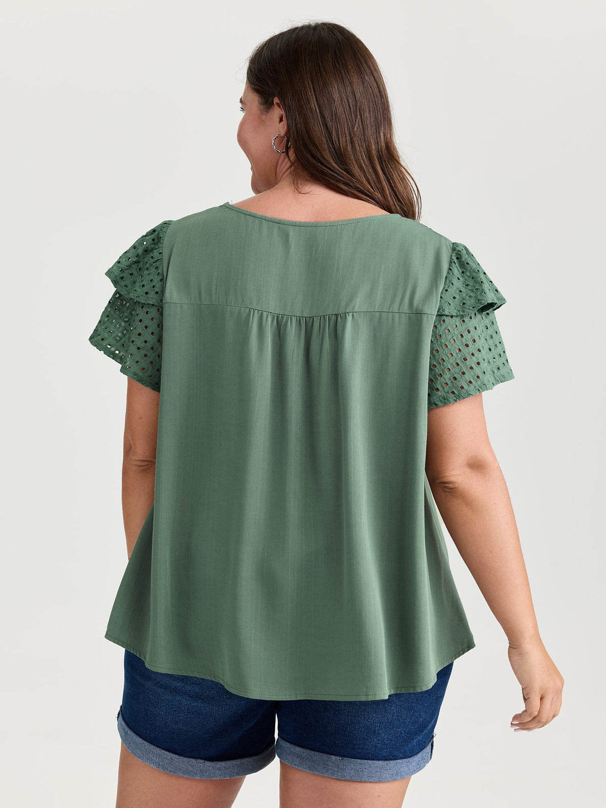 Pure Cotton Layered Sleeve Flowy Blouse