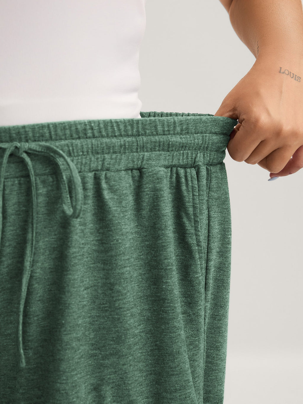 Supersoft Mixed Color Knit Drawstring Ruffled Shorts