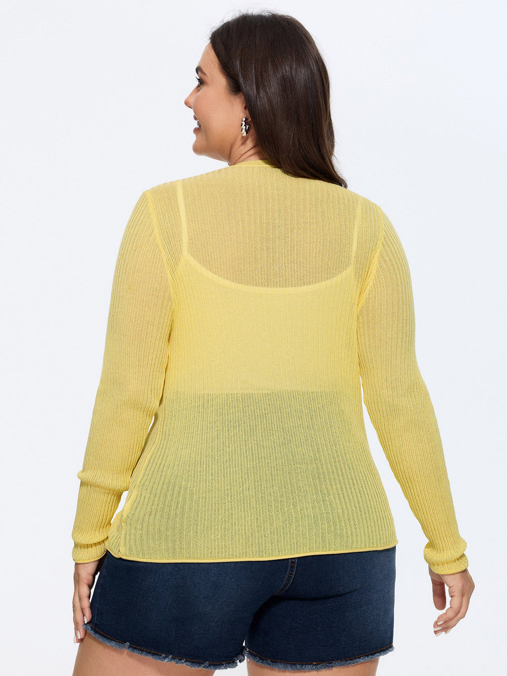Breathable Sheer Fitted Knit Cardigan