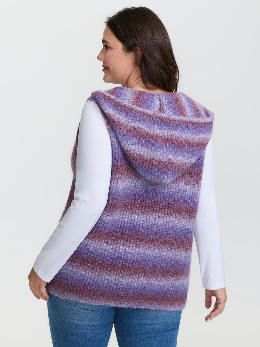 Stretchy Heather Hooded Zipper Knit Cardigan