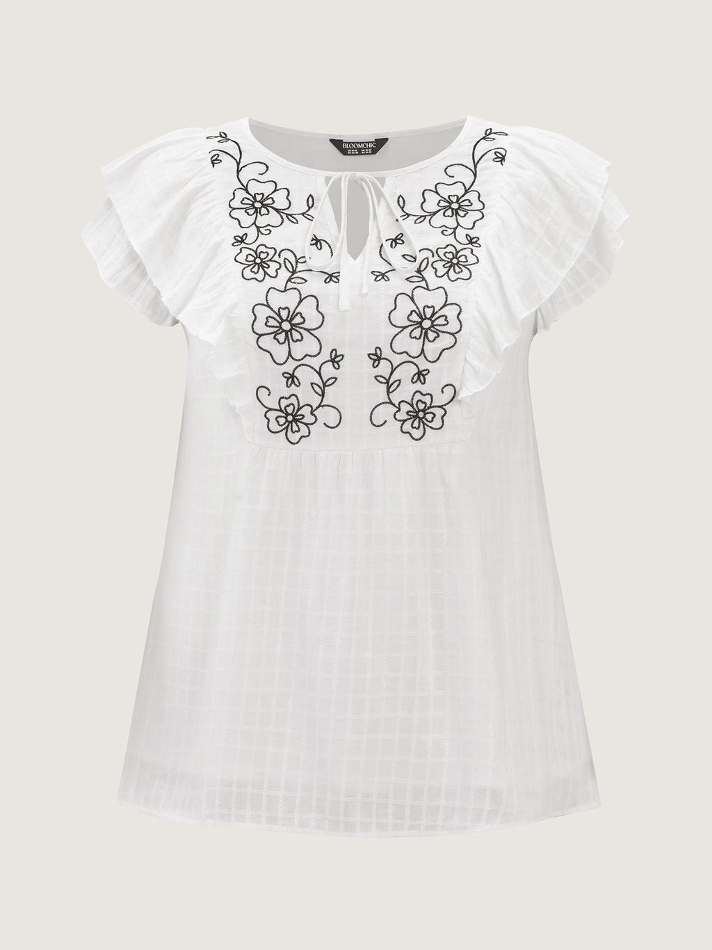 Pure Cotton Embroidered Neckline Blouse