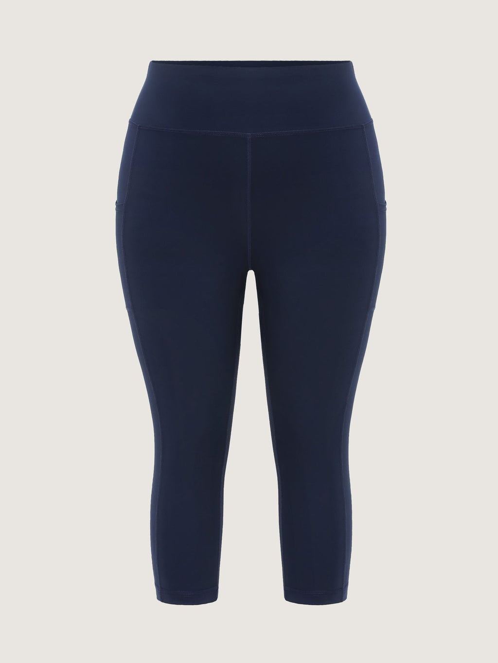 Stretchy Textured Pockets Cropped Leggings