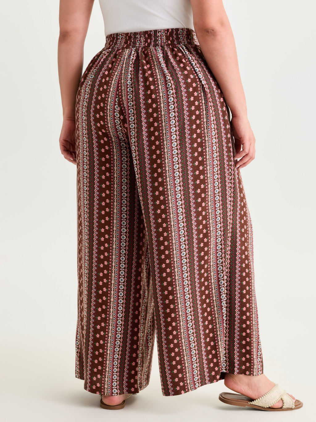 Boho Geometric Pattern Wide-Leg Pants
