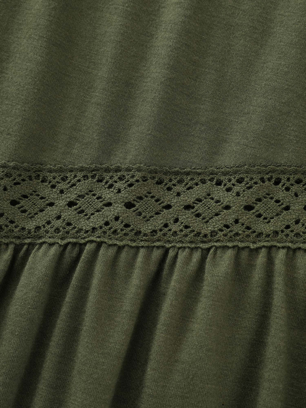 Stretchy Lace Trim Ruffled Hem Pants