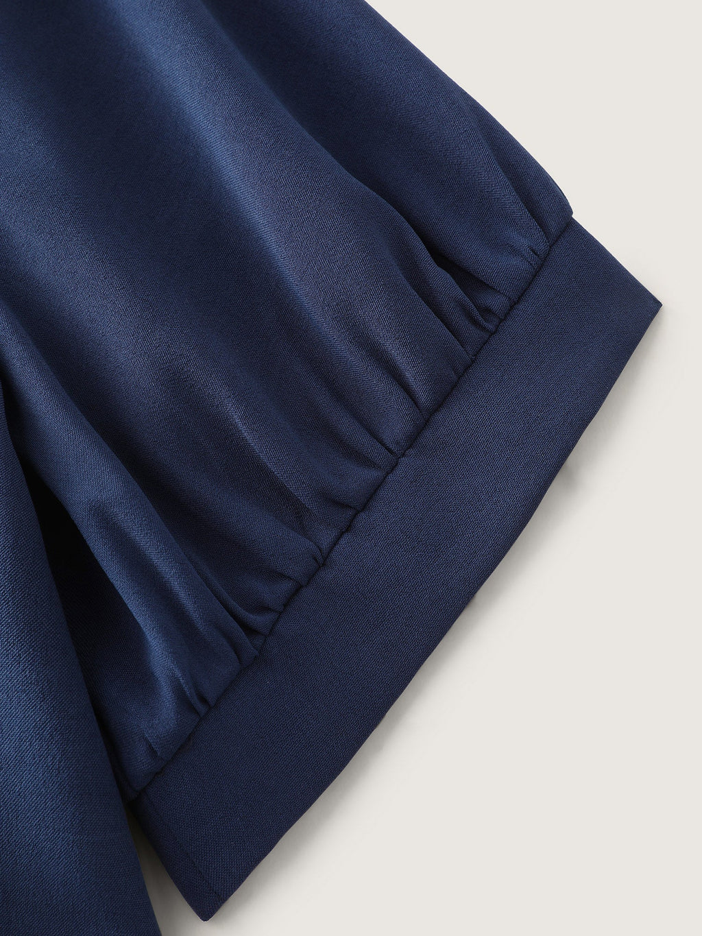 Cinched-Waist Pleated Collar Blouse