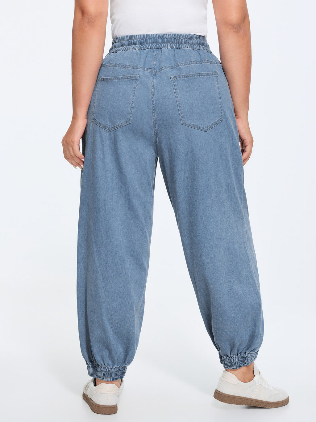 Pull-On Elastic Waist Harem Jeans
