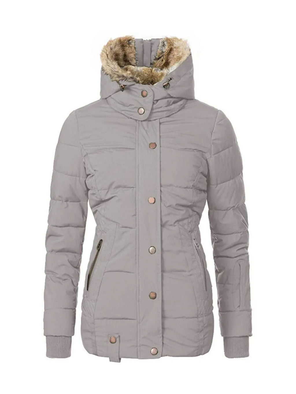 Women's Winter Hooded Parka Coat with Faux Fur Lined Outdoor Windproof Coat
