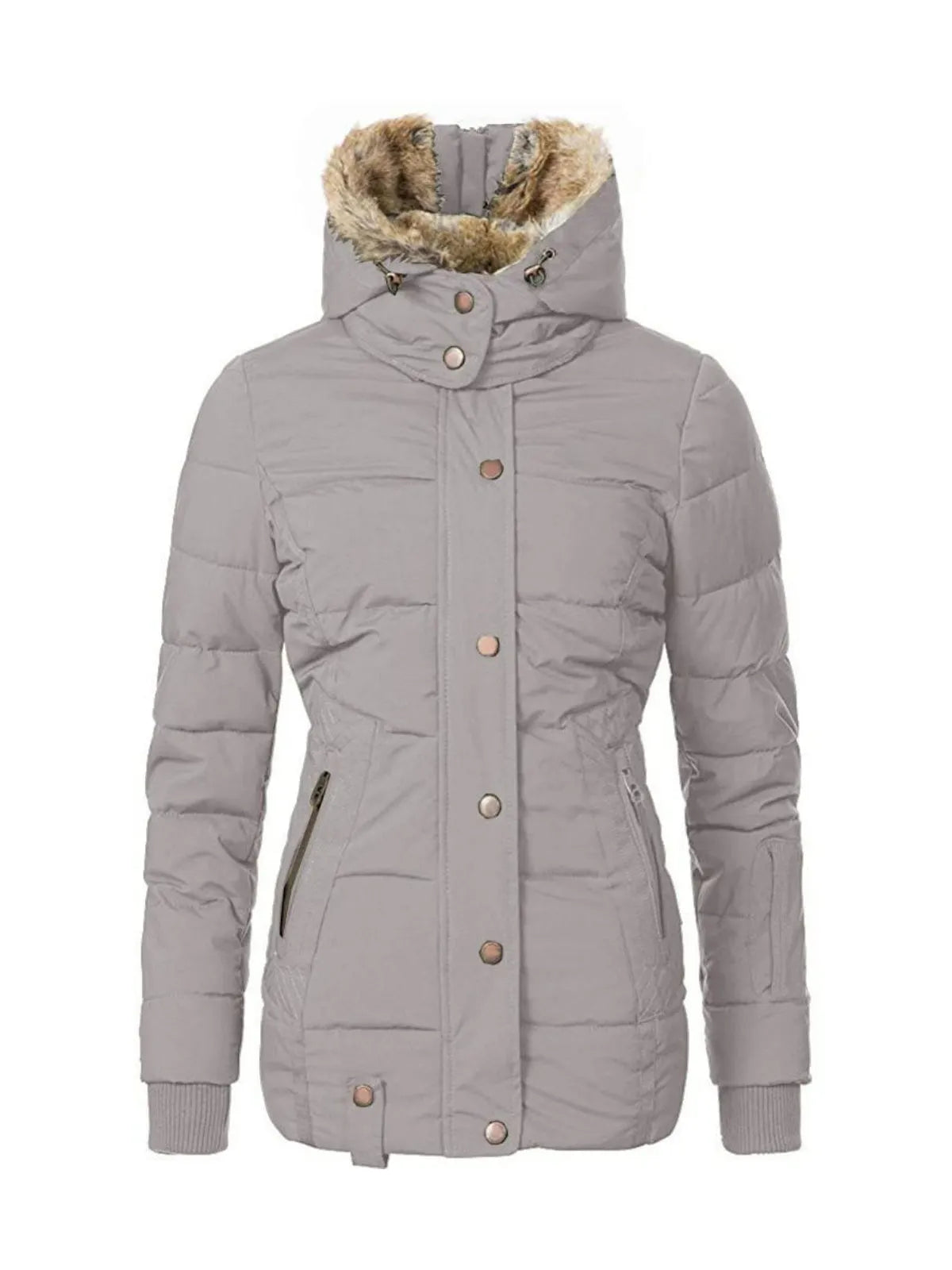 Women's Winter Hooded Parka Coat with Faux Fur Lined Outdoor Windproof Coat