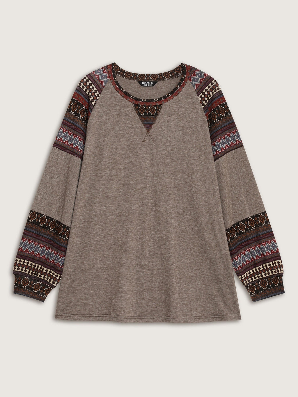 Supersoft Boho Stripes Spliced T-Shirt