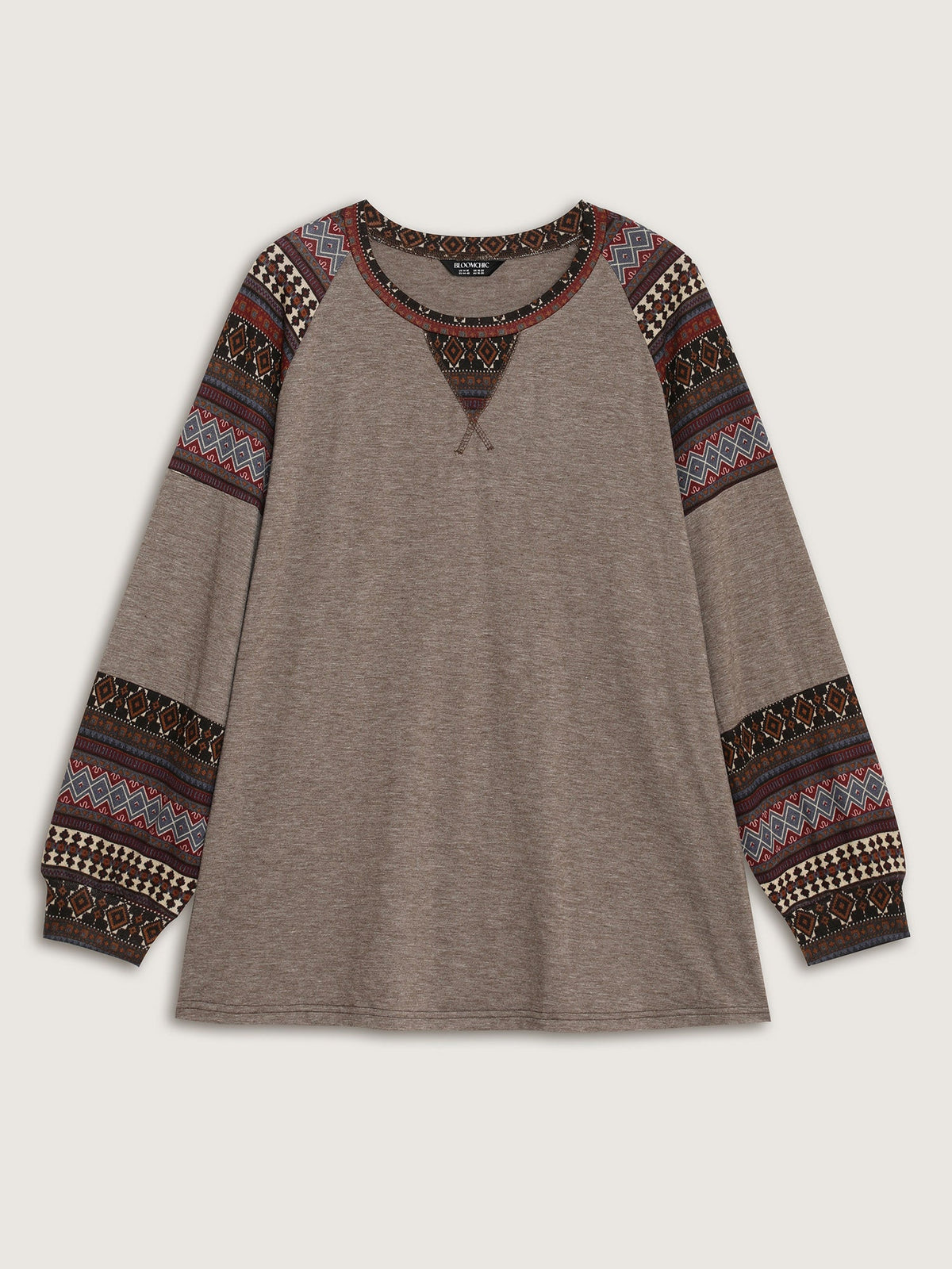 Supersoft Boho Stripes Spliced T-Shirt