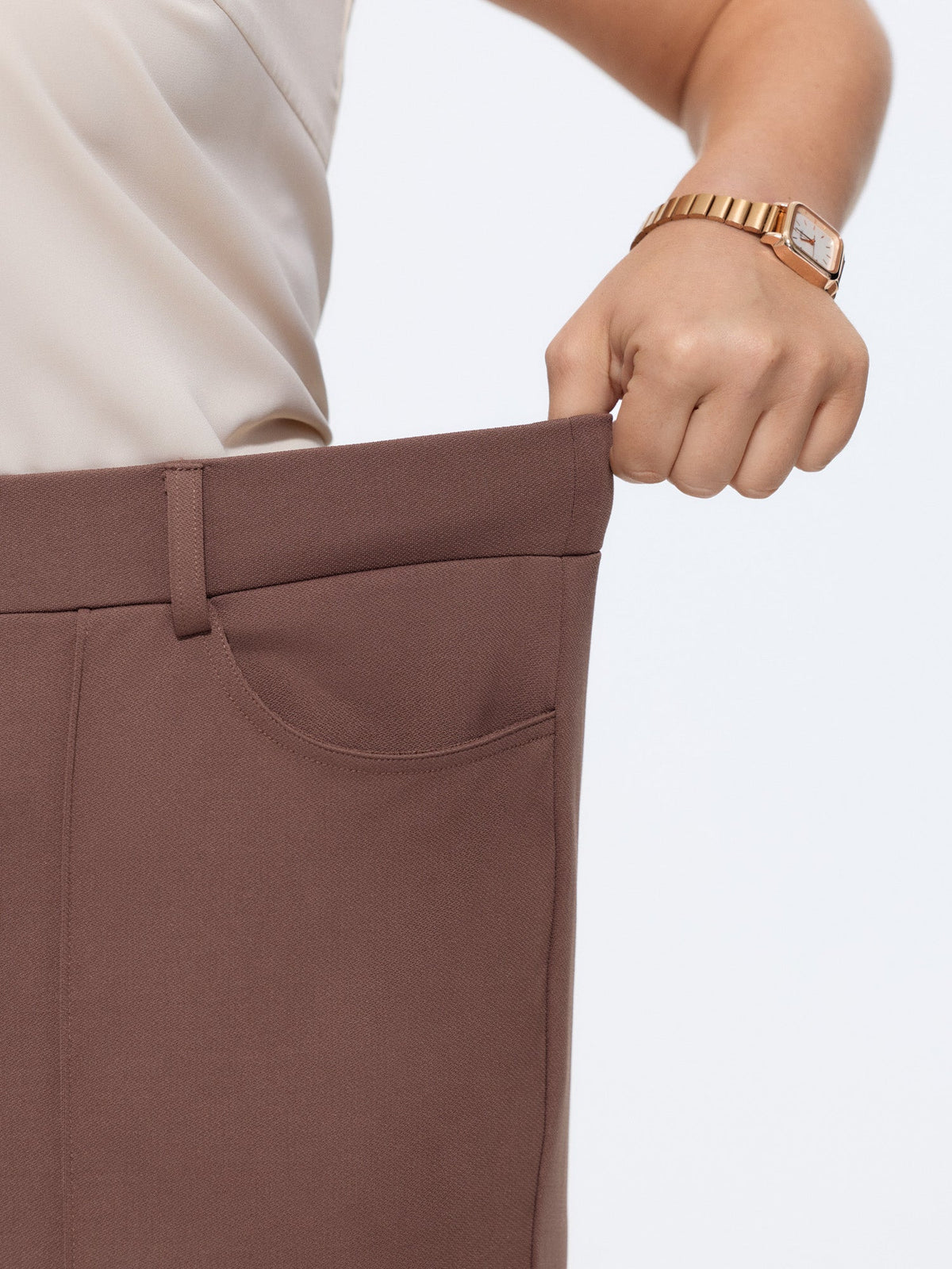 Pull-On Flared Pockets Pants