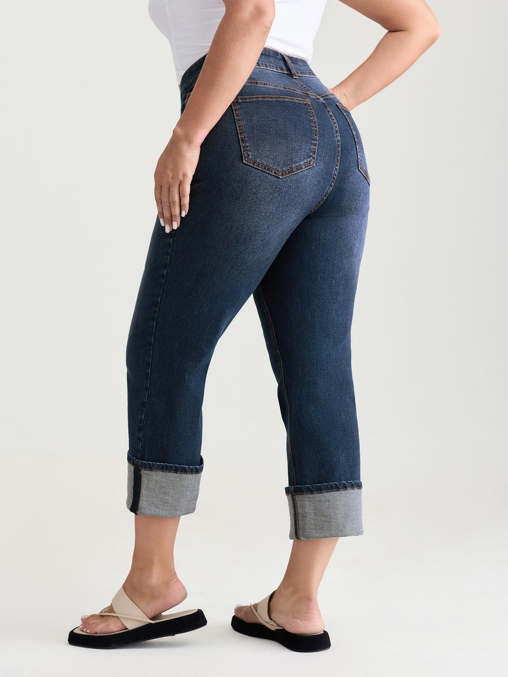 Thigh-Friendly Capri Straight-Leg Jeans