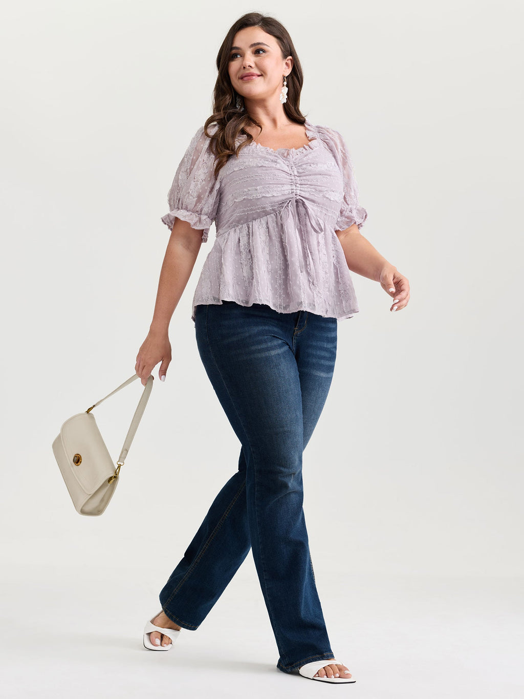Ruched Adjustable Bodice Backless Tie Blouse