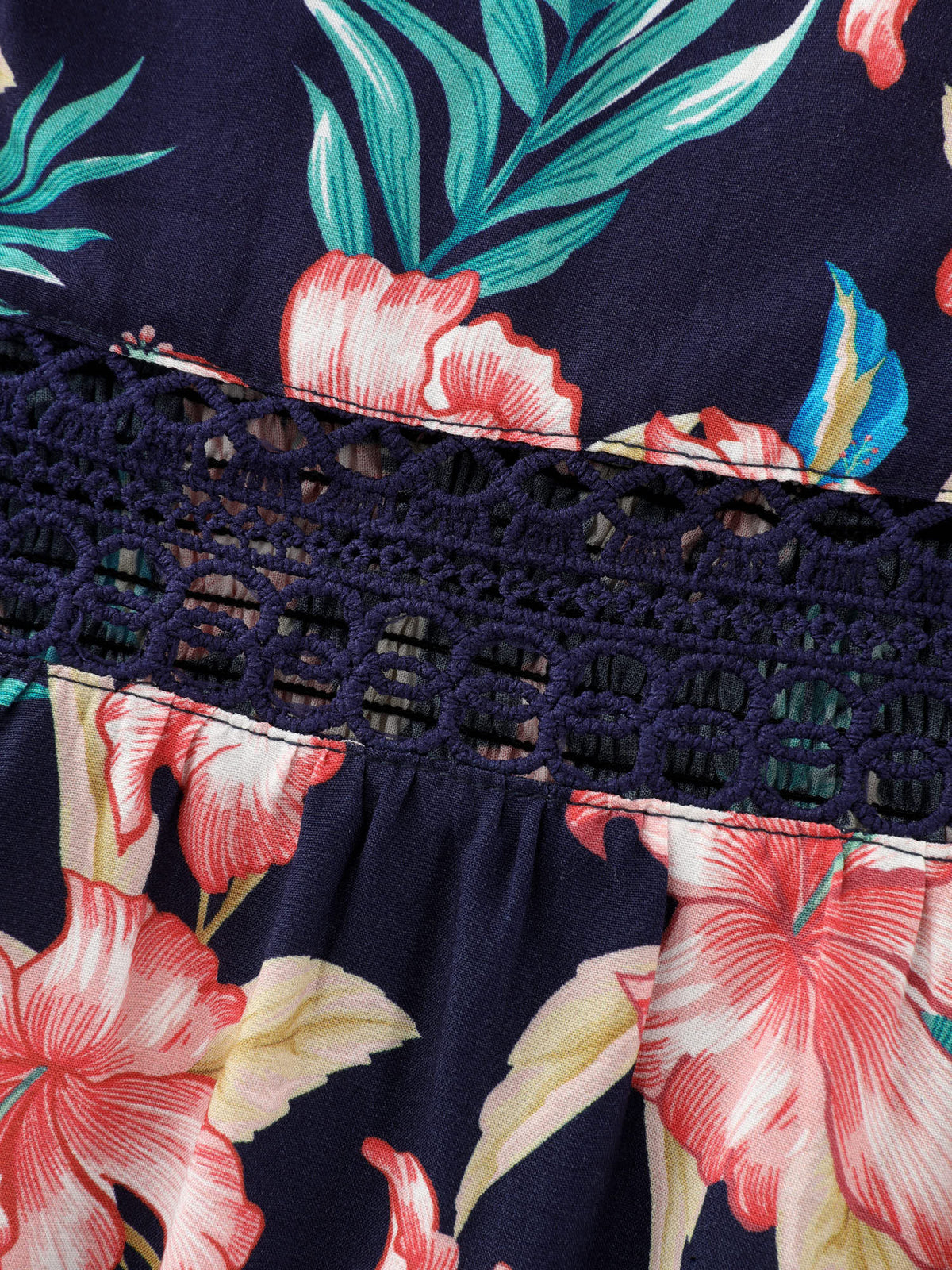 Floral Print Waist Patchwork Blouse