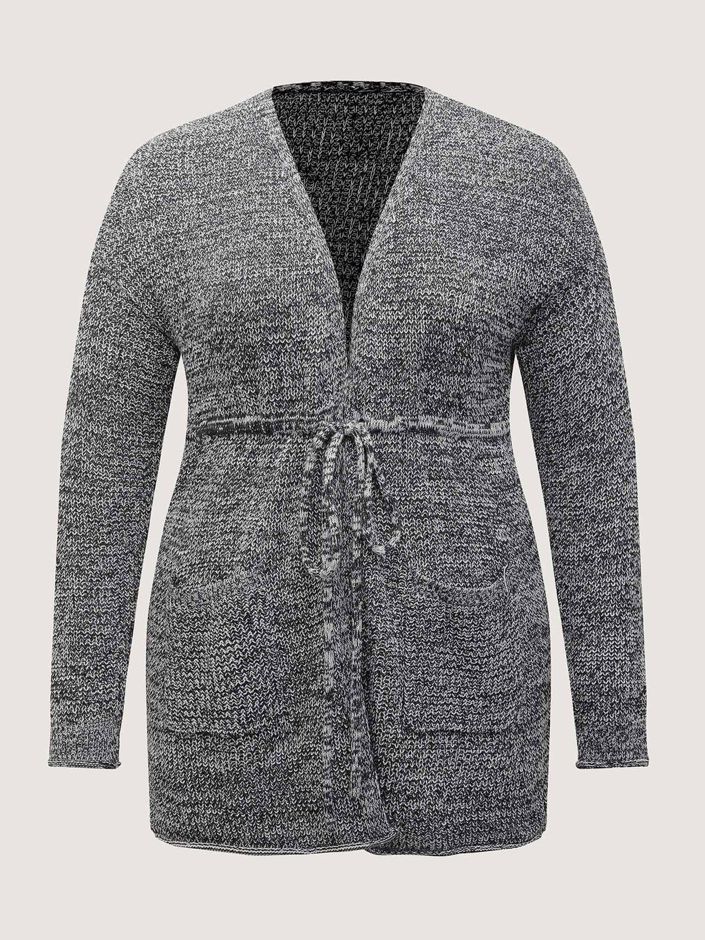 Heather Adjustable Waist Drawstring Knit Cardigan