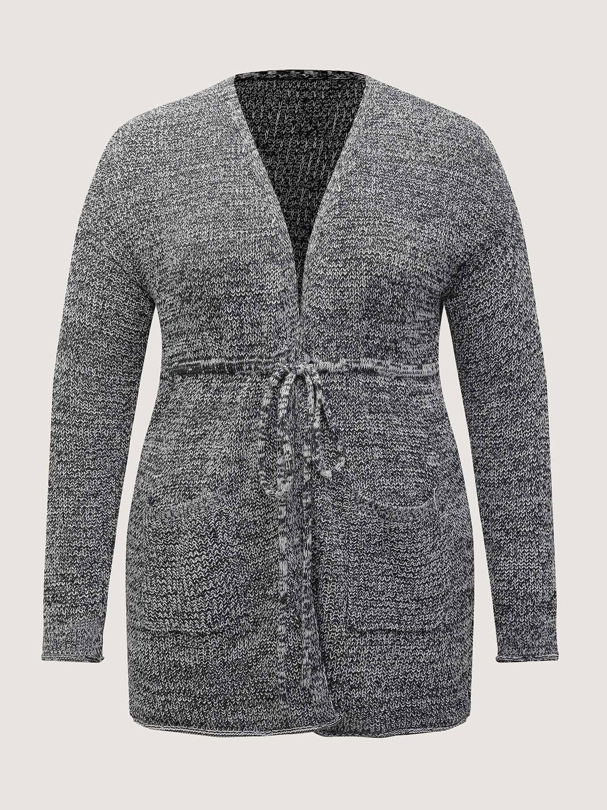 Heather Adjustable Waist Drawstring Knit Cardigan