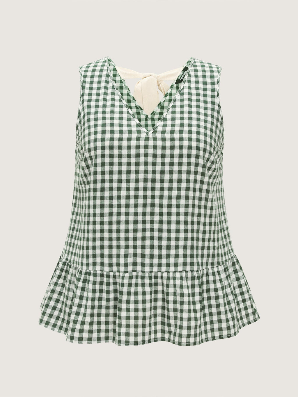 Supersoft Check Print Open Back Blouse