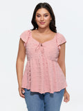 Ruffled Sleeve Adjustable Ruched Bodice Blouse