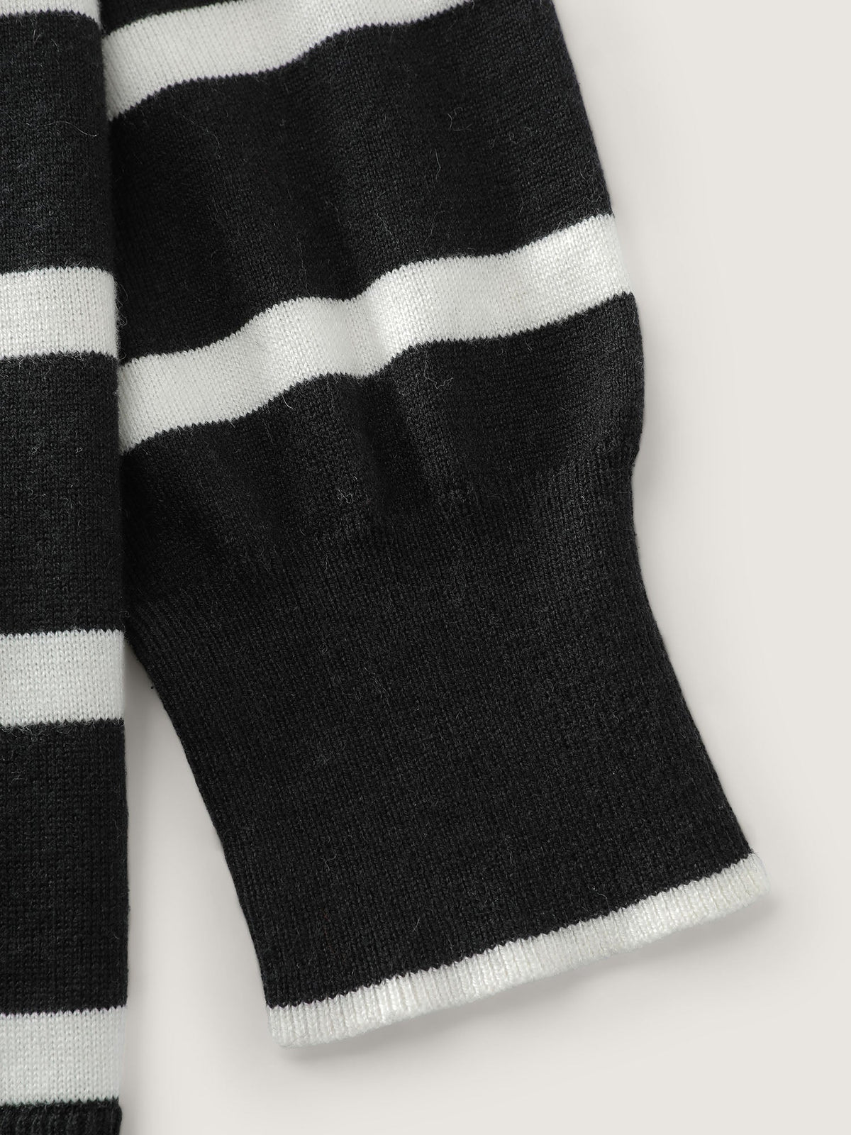 Stripe Wool Blend Slit Knit Cardigan