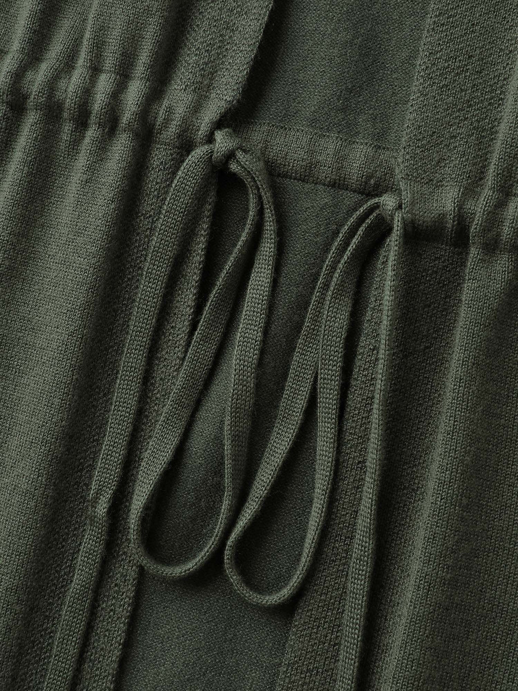 Hooded Drawstring Waist Pockets Knit Cardigan