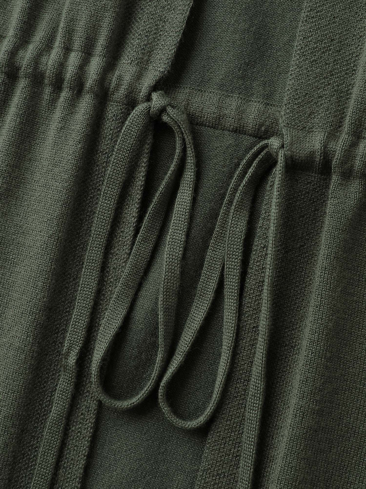 Hooded Drawstring Waist Pockets Knit Cardigan
