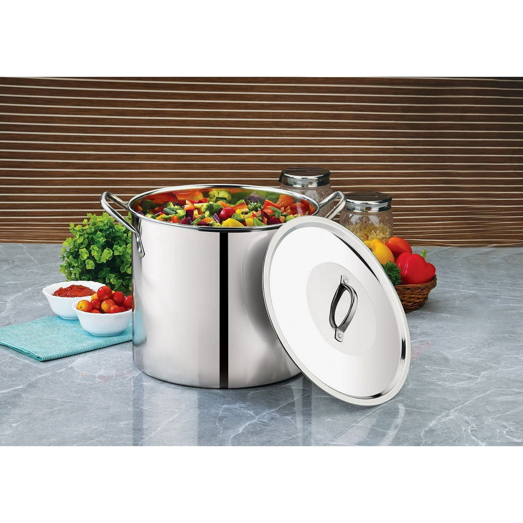 8 Quart Stainless Steel Stock Pot with Metal Lid & Dual Handles, Large Cooking Pot for Soup, Stew, Boiling, Commercial & Home Use