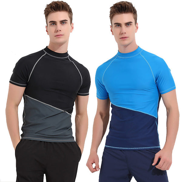 SBART Short Sleeve Men Rash Guards Wetsuit