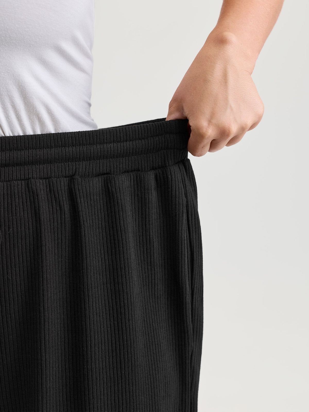 Drawstring Waist Stretchy Textured Sweatpants