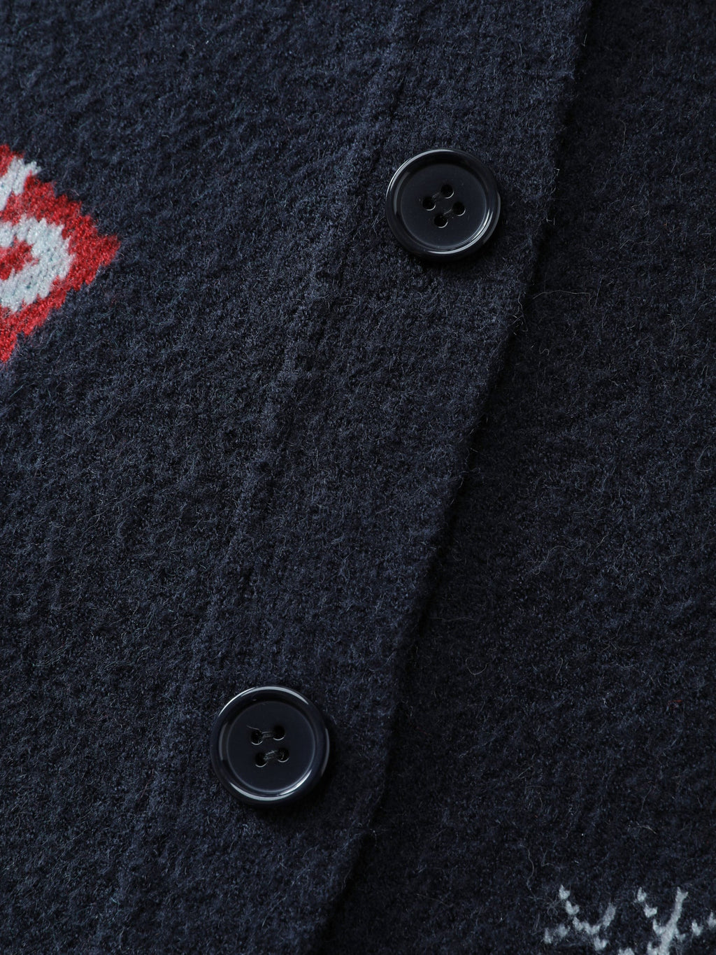Holiday Pattern Collar Button Knit Cardigan