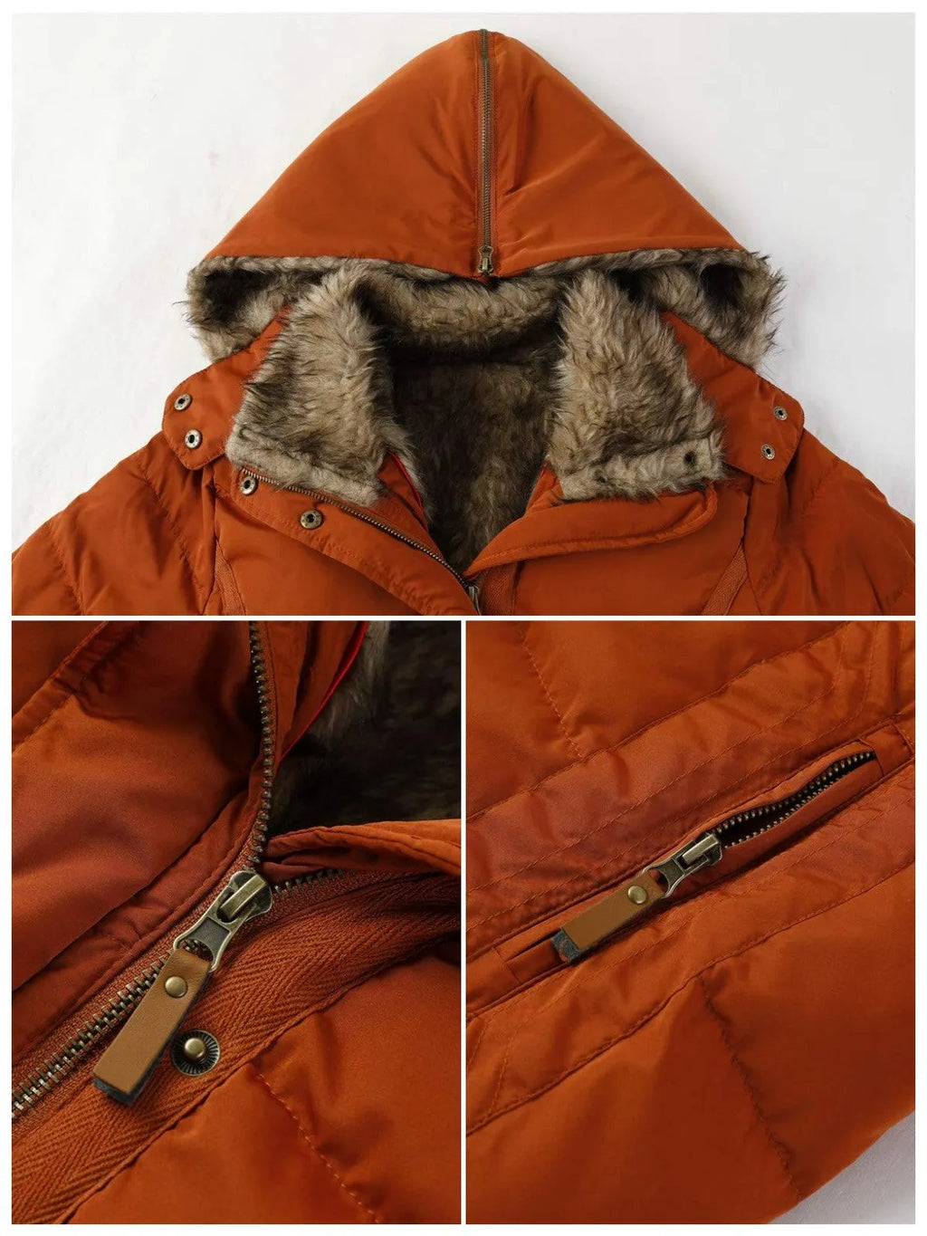 Women's Winter Hooded Parka Coat with Faux Fur Lined Outdoor Windproof Coat