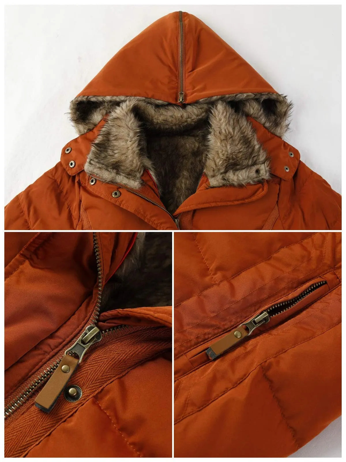 Women's Winter Hooded Parka Coat with Faux Fur Lined Outdoor Windproof Coat