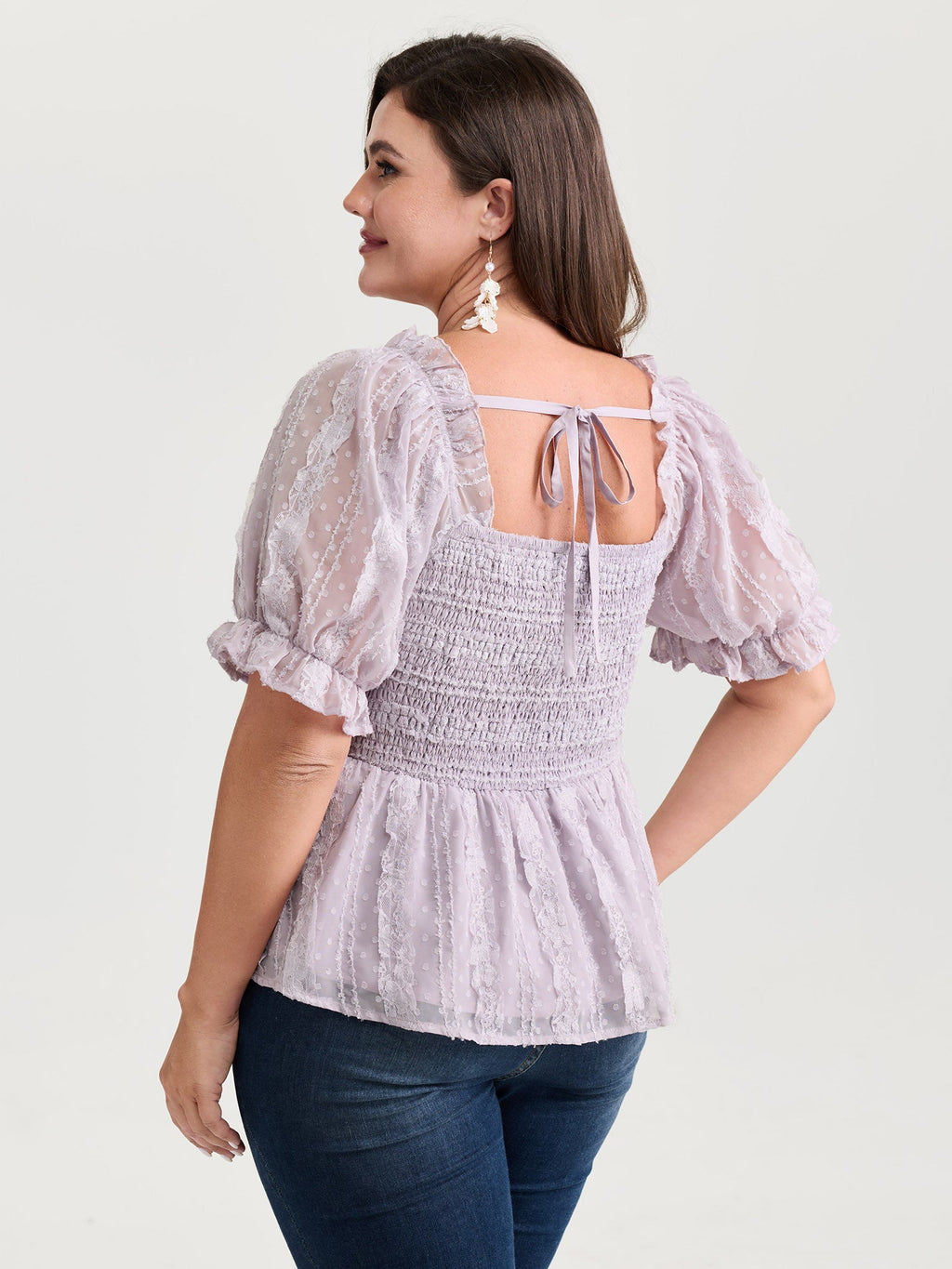 Ruched Adjustable Bodice Backless Tie Blouse