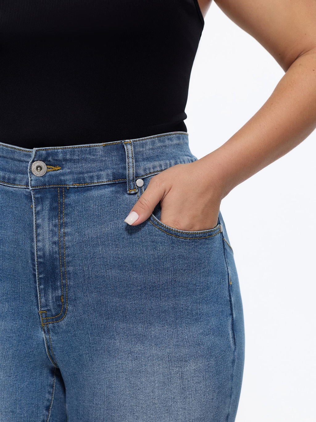 Ripped No-Gap Waist Skinny-Fit Jeans