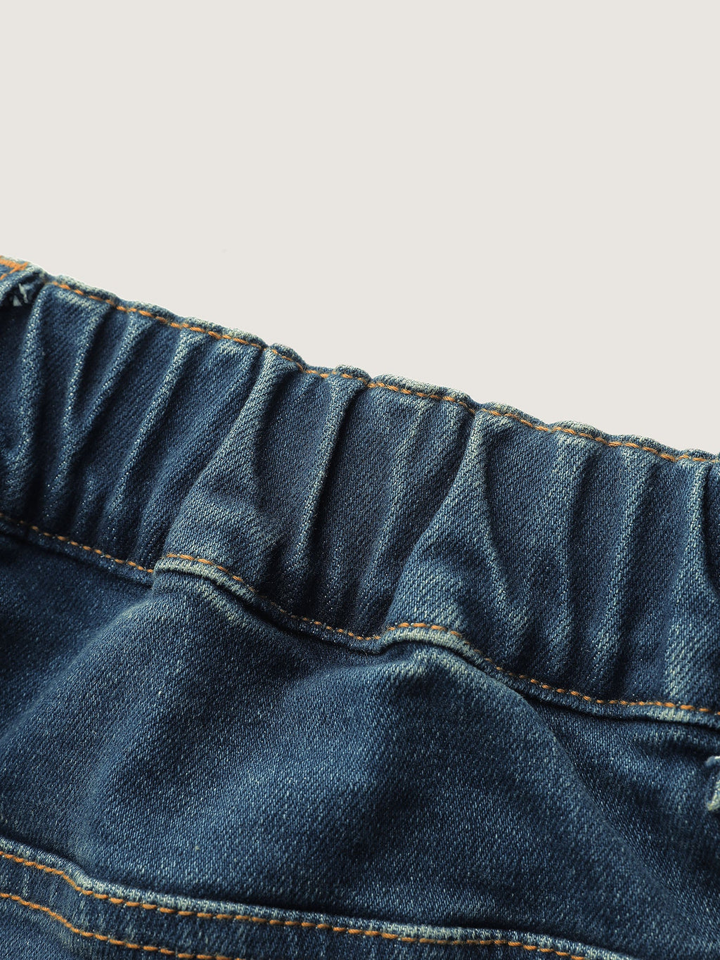 Cinched Vintage Blue Wash Straight-Leg Jeans