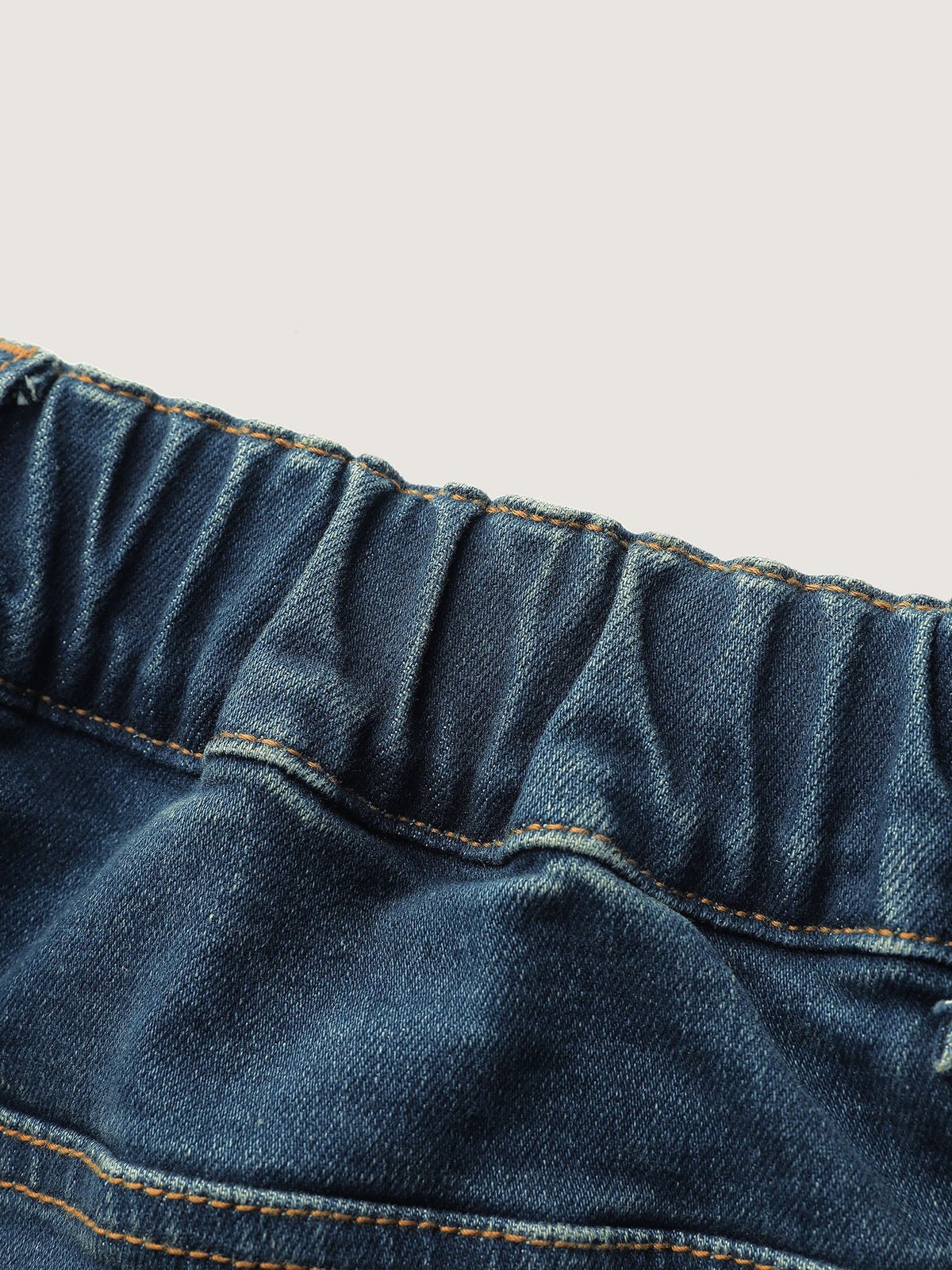 Cinched Vintage Blue Wash Straight-Leg Jeans