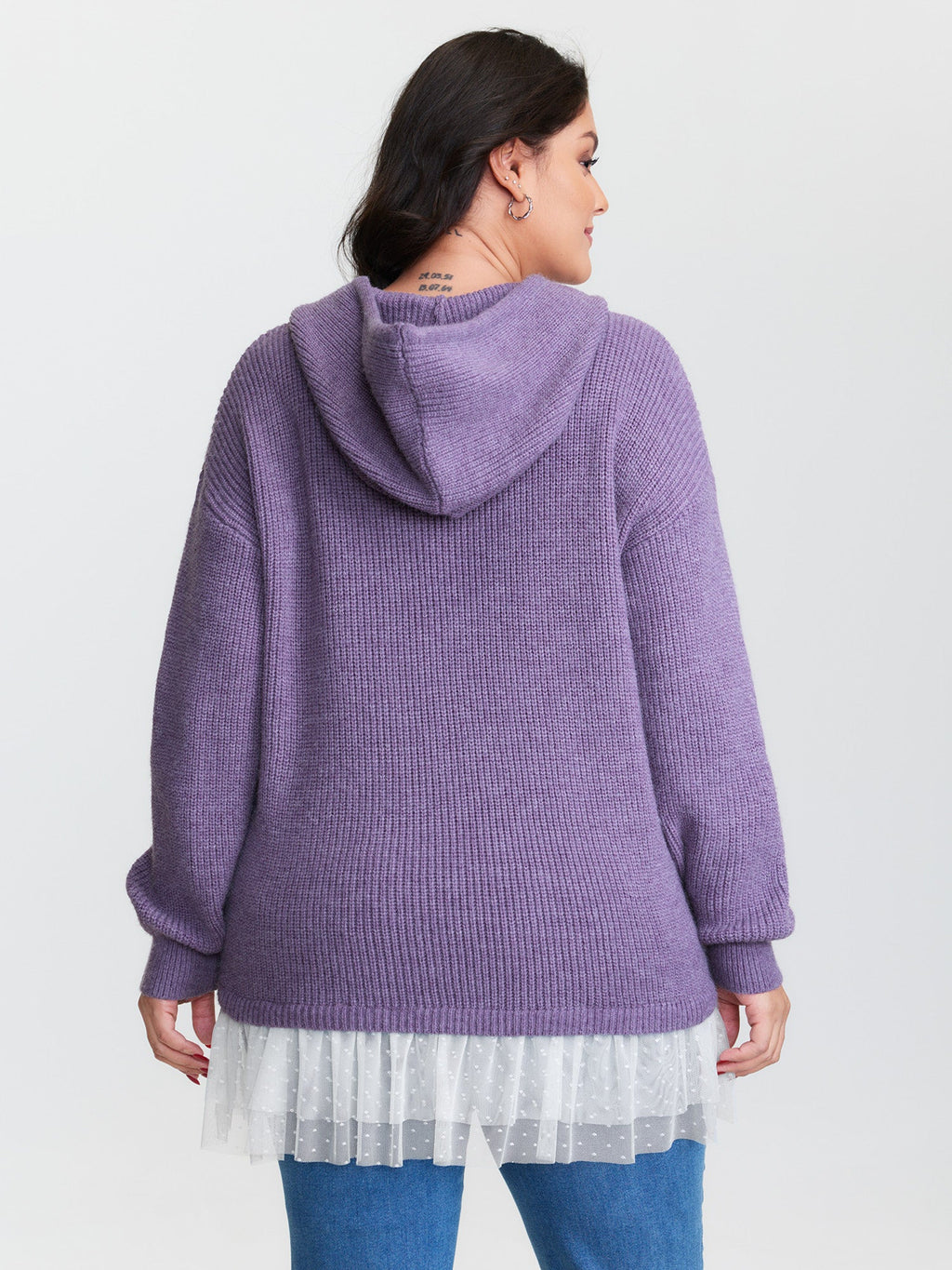 Textured Mesh Hooded Pullover