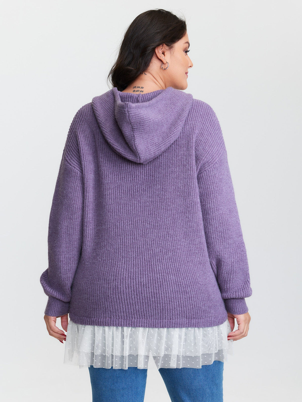 Textured Mesh Hooded Pullover