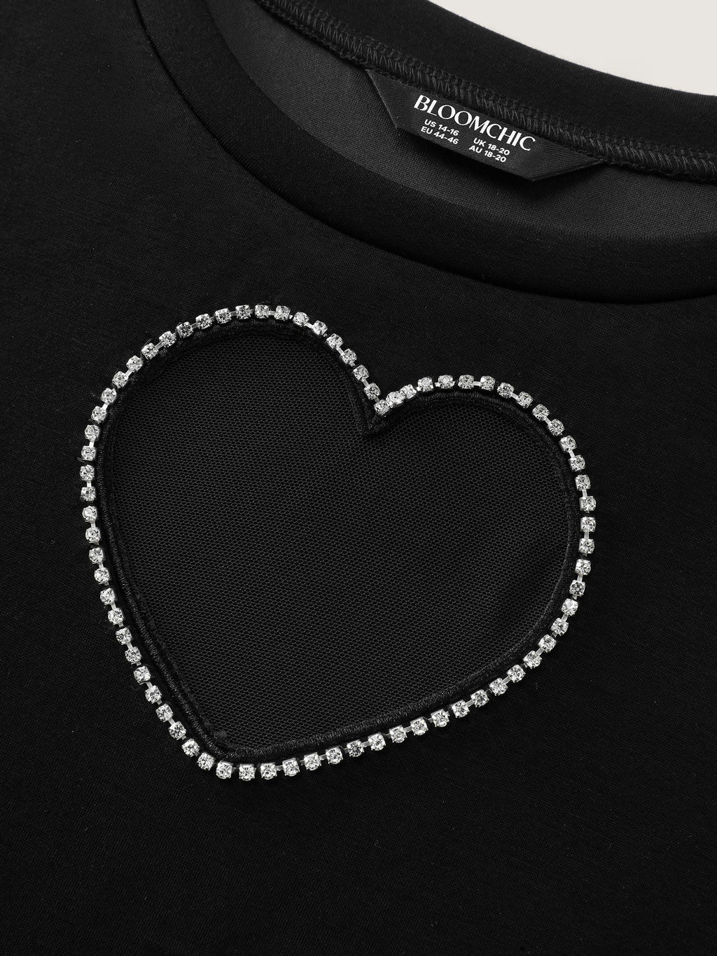 Heart-Shaped Cut-Out Diamond T-Shirt