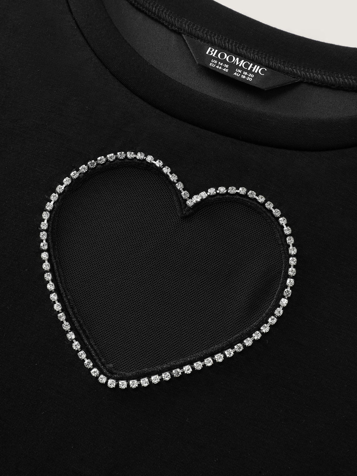 Heart-Shaped Cut-Out Diamond T-Shirt