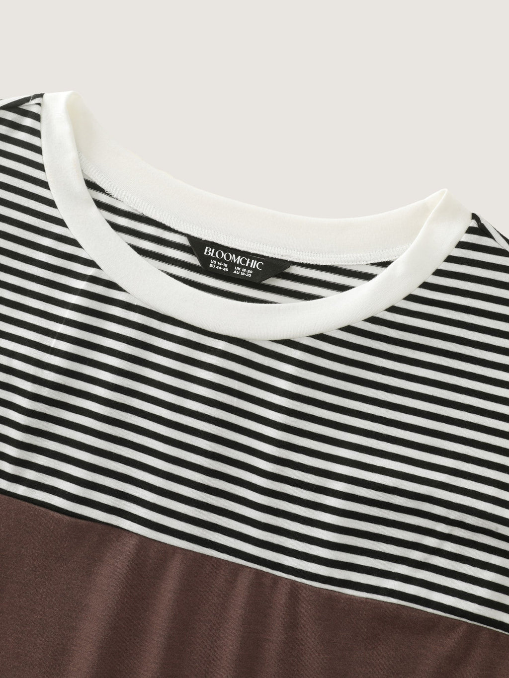 Stretch Crew Neck Color‑Block Stripe T-Shirt