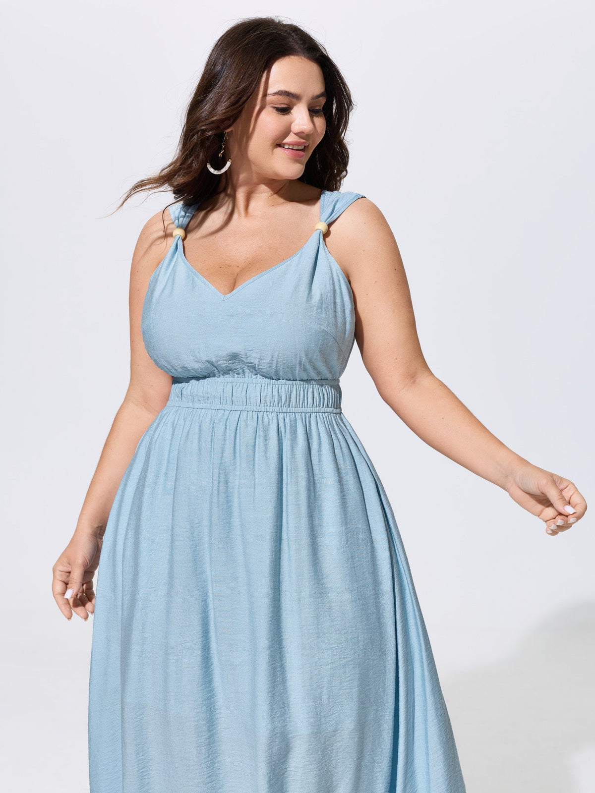 Breathable Waist-Defining Cami Midi Dress