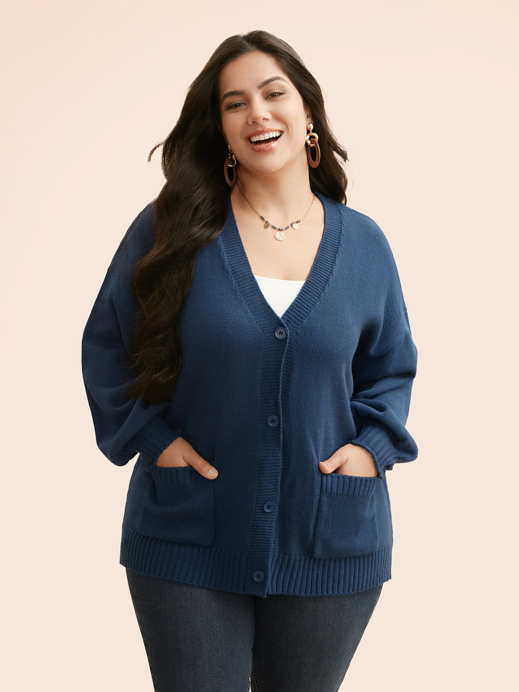 Landscape Pattern Drop Shoulder Sleeve Cardigan