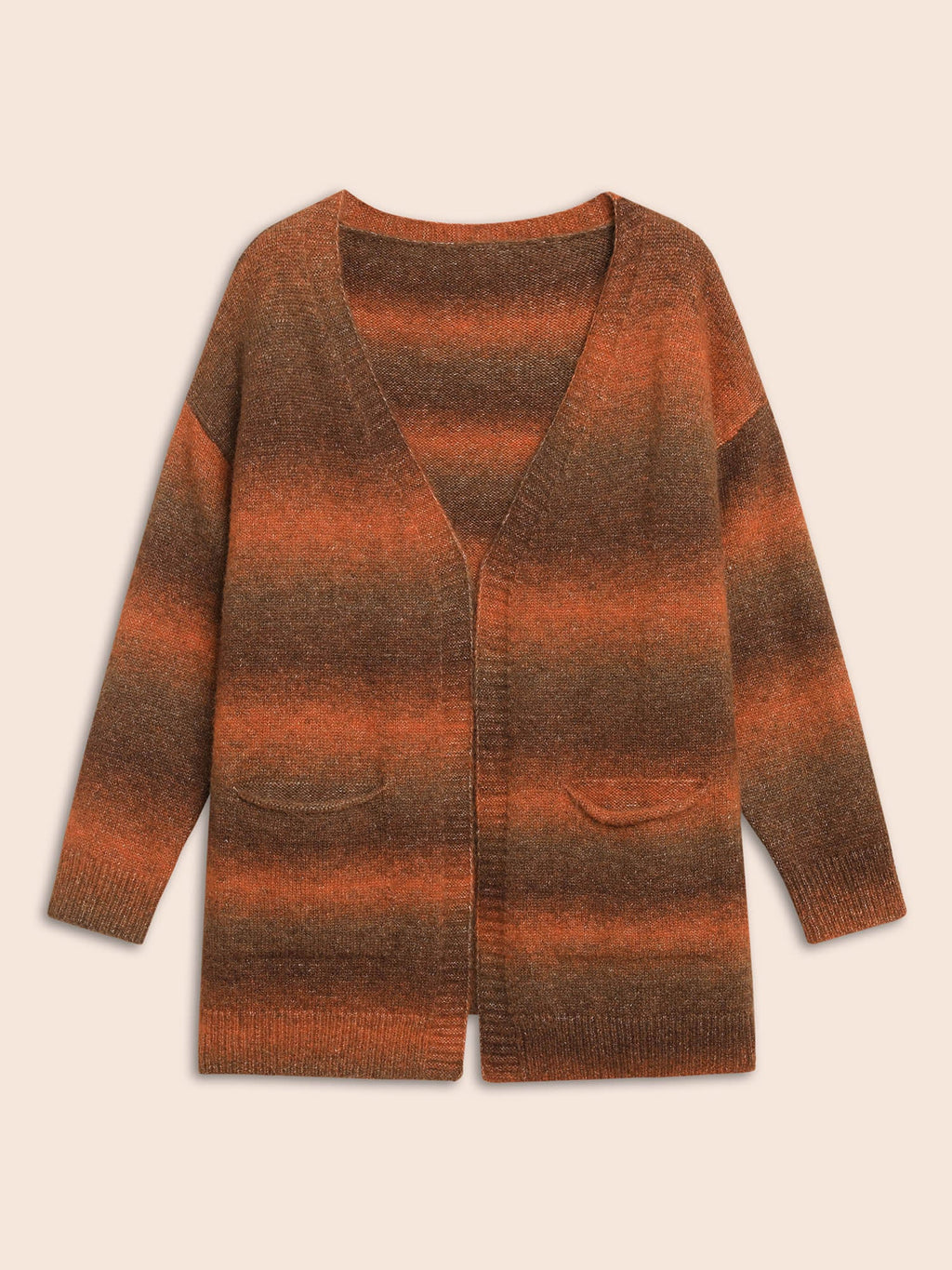 Gradient Dye Design Pockets Cardigan