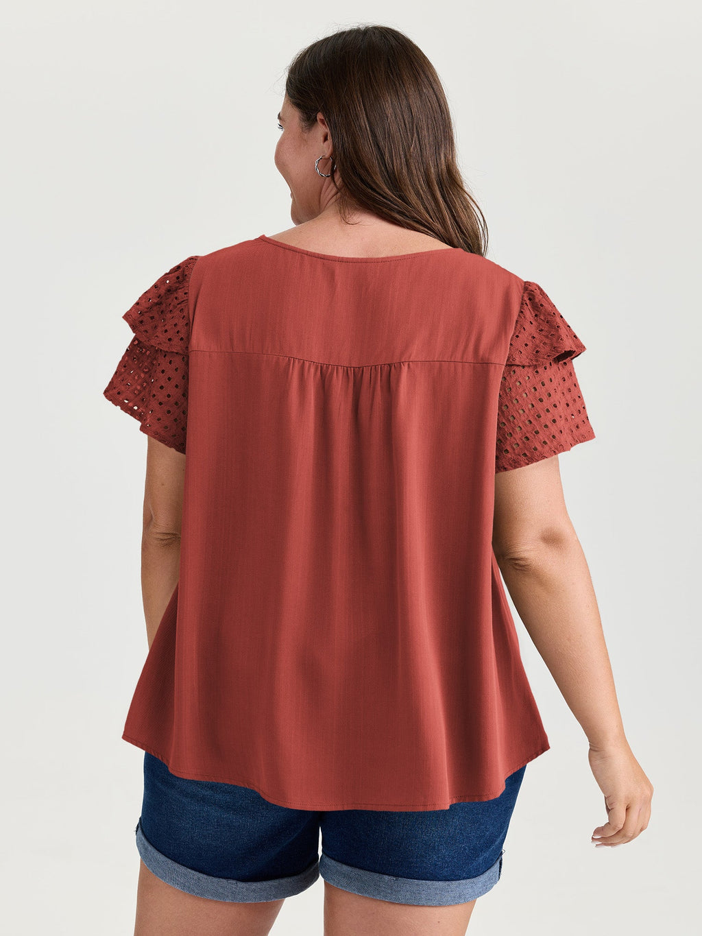 Pure Cotton Layered Sleeve Flowy Blouse