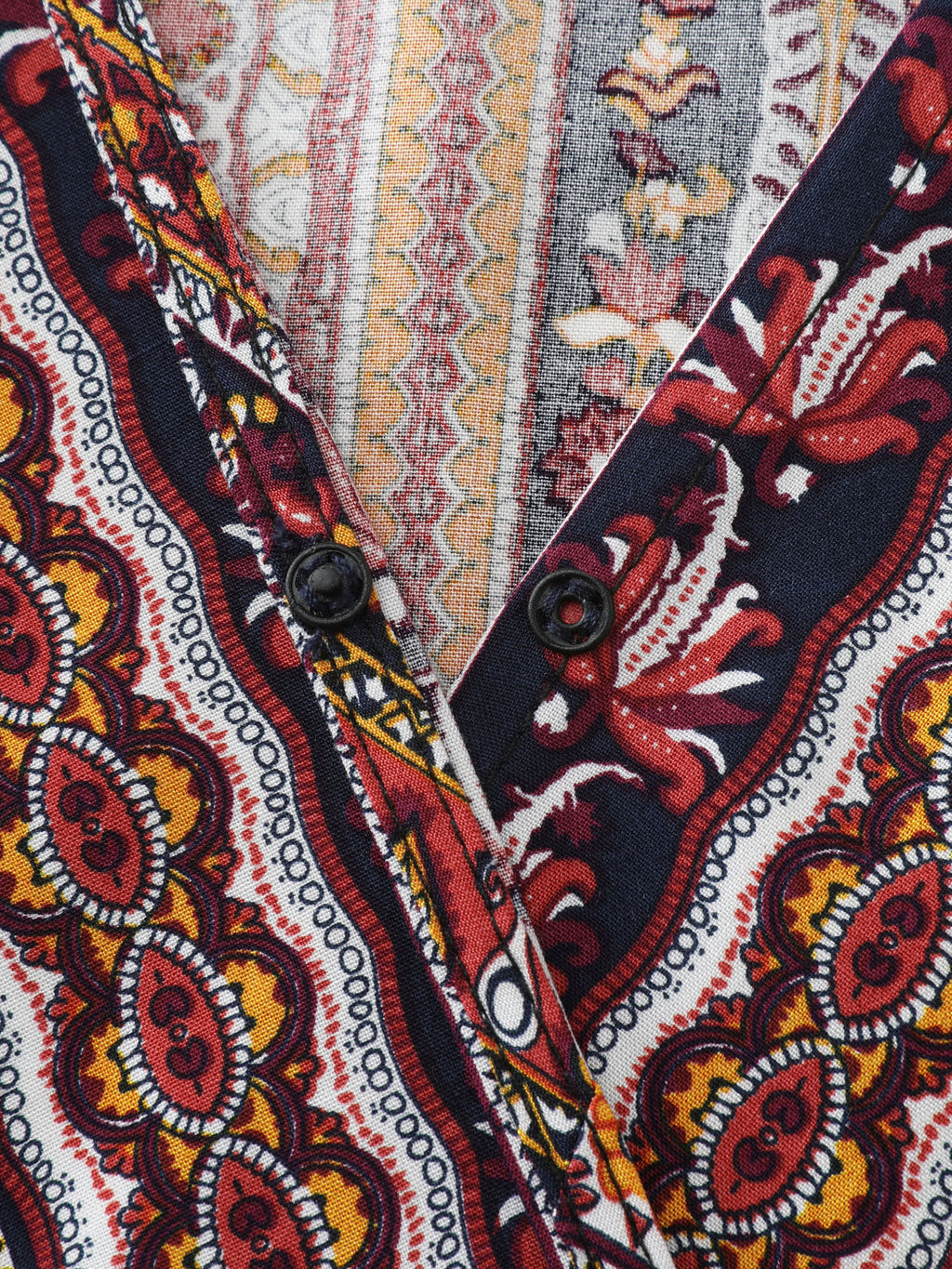 Boho Striped Print Handkerchief Hem Blouse